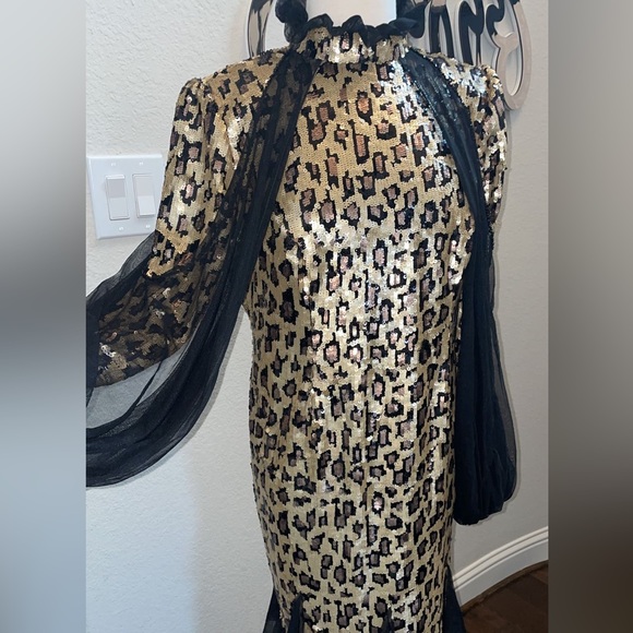 Custom Made Leopard Long Dress Size 10-12 - Picture 4 of 4